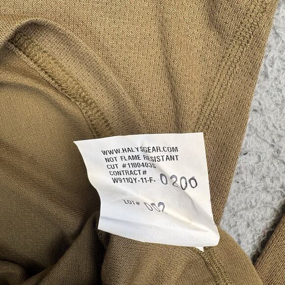 Halys PCU Level 1 Shirt Brown Military Long Sleeve Shirt Men Large 1/4 Zip Base - Picture 5 of 9